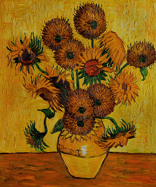 Vase with Fifteen Sunflowers - Van Gogh Painting On Canvas